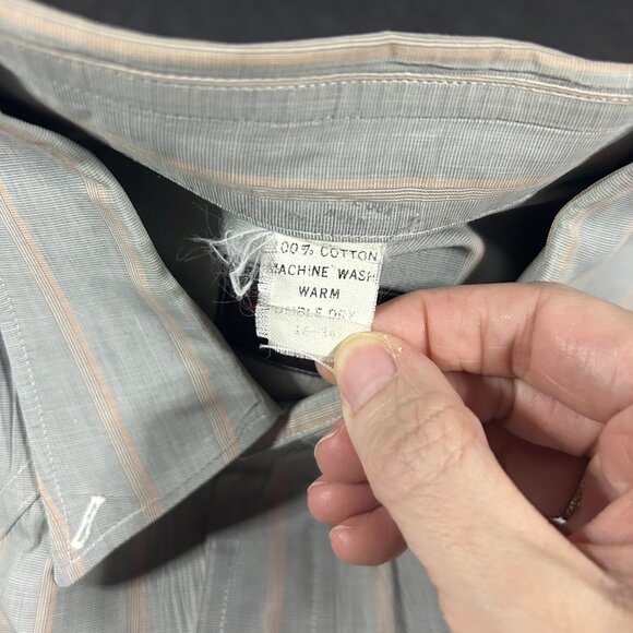 G Rolling Shirt Top Western Wear Rodeo Striped Button Up Pastel Pink Blue L READ - Picture 10 of 11